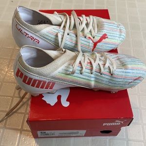 Puma Ultra 3.2 white-red blast-white soccer cleats